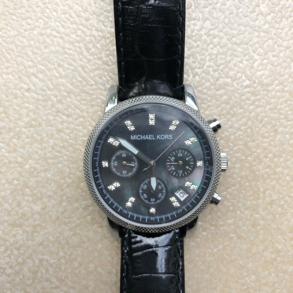 Michael Kors Black leather watch MK5050